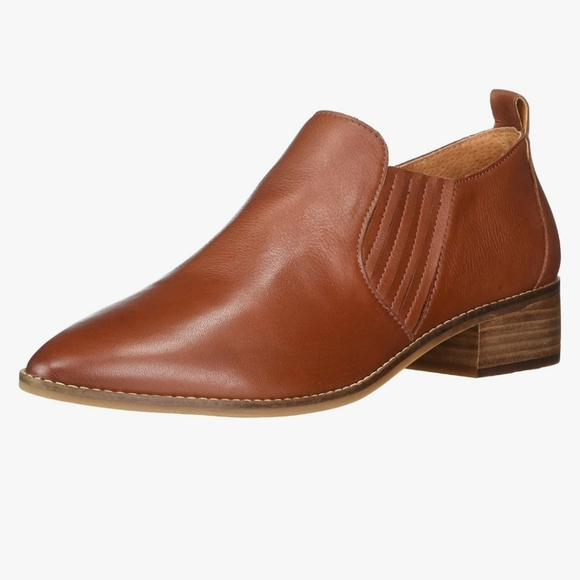 LUCKY BRAND leather bootie super soft quality leather slip on stacked heel shoe - Picture 5 of 17
